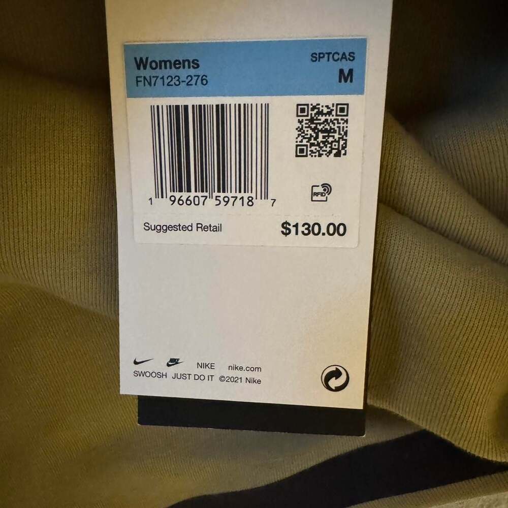 Nike Women's Sportswear Cropped Hoodie Khaki FN7123-276 - Picture 3 of 4